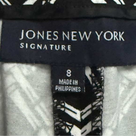 Jones New York Signature Black & White Pants Geometric Design Size 8 - Picture 4 of 8